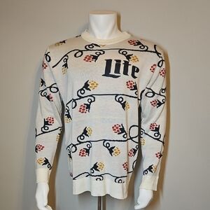 Miller Lite Sweater with Graphic Design Size Large